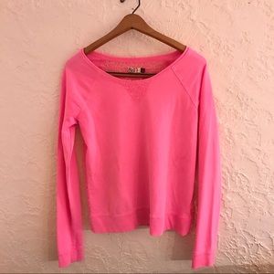 NWOT SO hot pink lace sweater crewneck long sleeve